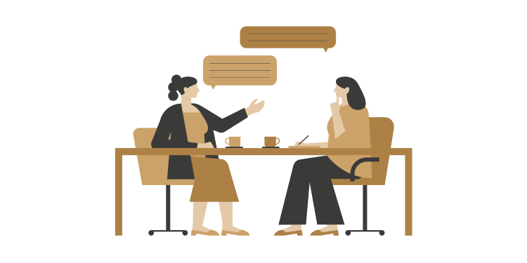 Rendez-vous immobilier entre deux femmes